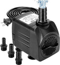 GROWNEER 550GPH Submersible Pump 30W Ultra Quiet Fountain Water Pump, 2000L/H, with 7.2ft High Lift, 3 Nozzles for Aquarium, Fish Tank, Pond, Hydroponics, Statuary Black