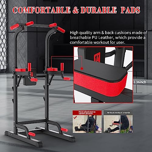 Power Tower Dip Station Pull Up Bar Multi-Function Gym Equipment C7546