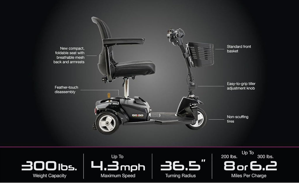 Pride Go Go Ultra X 3-Wheel Mobility Scooter with 5-Year Warranty S65258