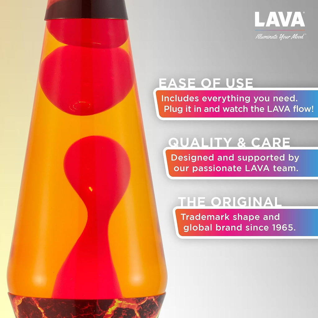 Lava® Lamp 14.5" Volcanic Crags Motion Light, Red Wax & Orange Liquid H99822