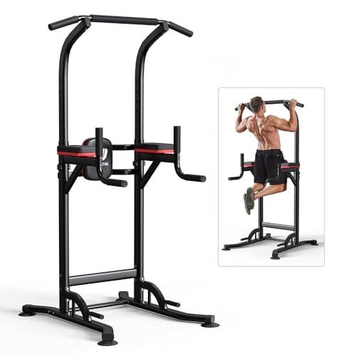 Wesfital Pull Up Bar Power Tower Dip Bar Station Dip Stand Multi-Functional Workout Equipment Strength Training Machine for Men Women Home Gym