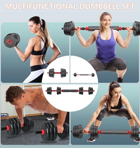 Adjustable Dumbbells Set 20lbs/33lbs/44lbs for Home Gym Workout O8677