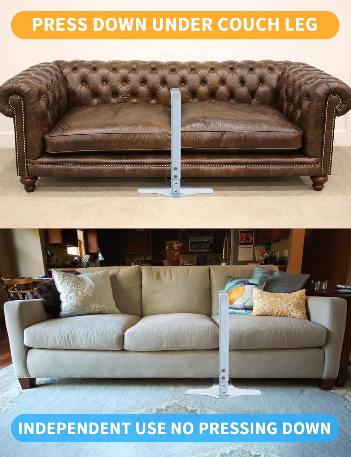 Couch Stand Assist for Elderly, 4 Heights Adjustable, Light Grey, 300LBs Capacity X283