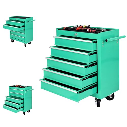 5-Drawer Rolling Tool Chest with Brake Casters, Black E95317