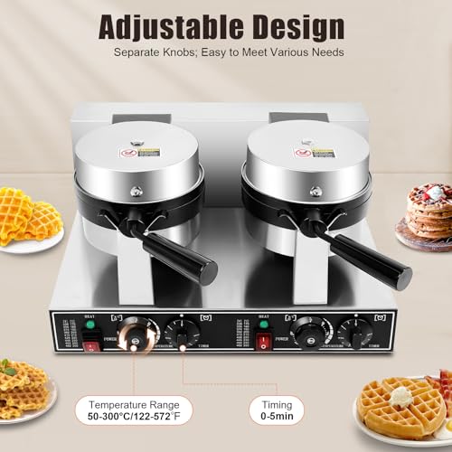 Commercial Electric Waffle Maker 2400W Double-Head Non-Stick Belgian K169
