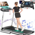 SYTIRY Treadmills for Home with TV Screen and WiFi,Smart Folding Treadmill Machine,3D Virtual Sports Scene,HiFi Speakers,Popular APP for Social Networking, Video, and Search,Walking Treadmill