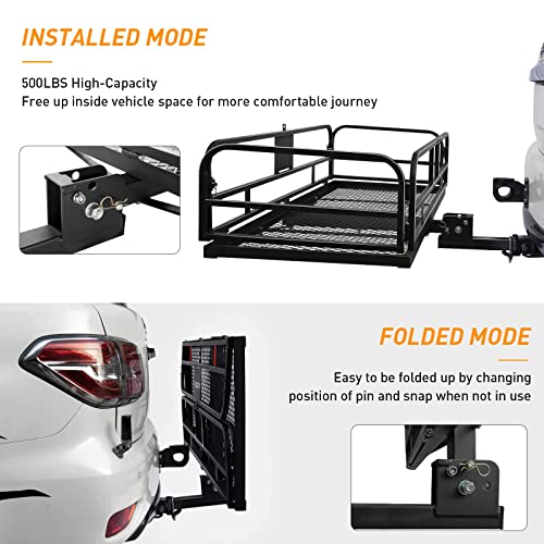 Wildroad Hitch Cargo Carrier 500 LBS with Waterproof Cargo Bag O941