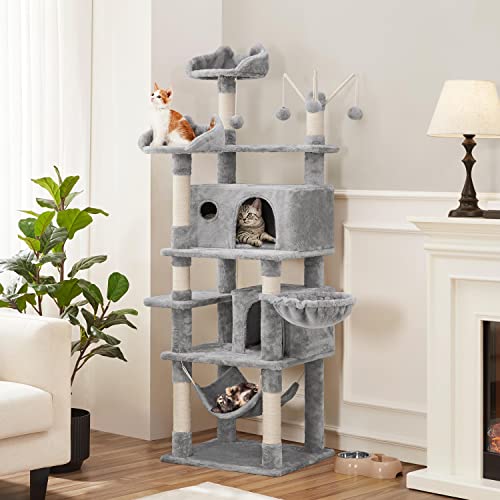 Yaheetech Cat Tree 67in Large Cat Tower with Scratching Post & Condo L69180