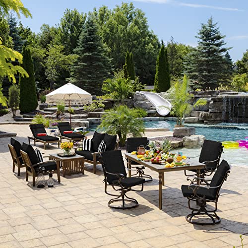 ARDEN Outdoor Dining Chair Cushion 20 x 20 in Weather-Proof Fade Resistant Sapphire Blue J523