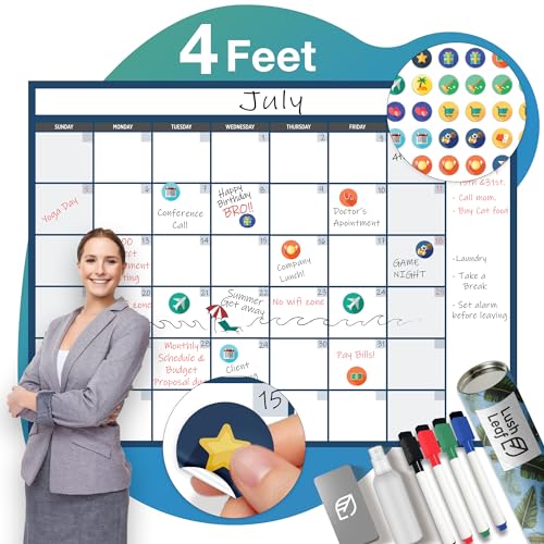 Big Dry Erase Wall Calendar - Giant Whiteboard [36" x 48"] - Undated Monthly Planner for Home or Office Use - Laminated, Reusable - Streamline Your 2025 Schedule Effortless