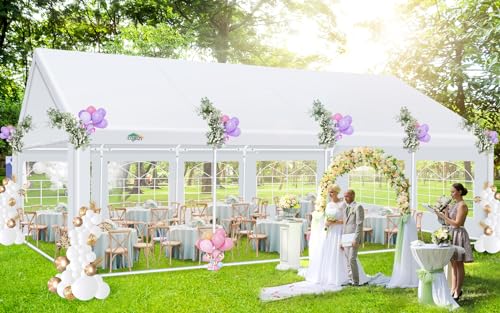 COBIZI 20x40 Party Tent Heavy Duty with Removable Sidewall, White S4012