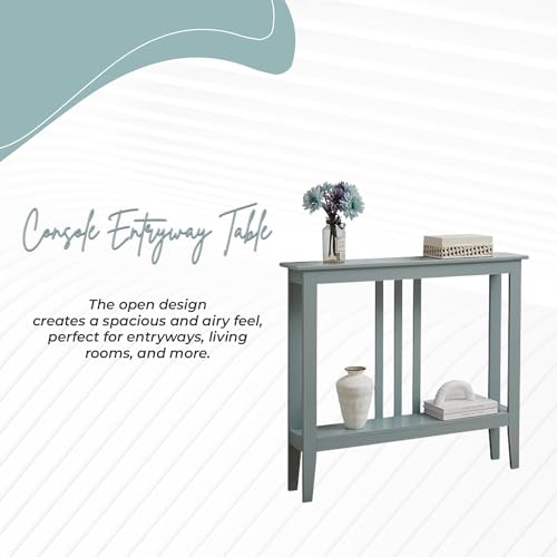 Kings Brand Furniture Narrow Console Table with Storage Teal W508