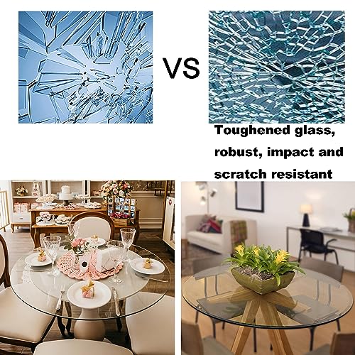 SAGIDAR Round Tempered Glass Table Top Clear D401