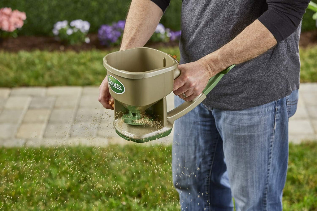 Scotts Whirl Hand-Powered Spreader for Seed, Fertilizer, Salt, Ice Melt M416097