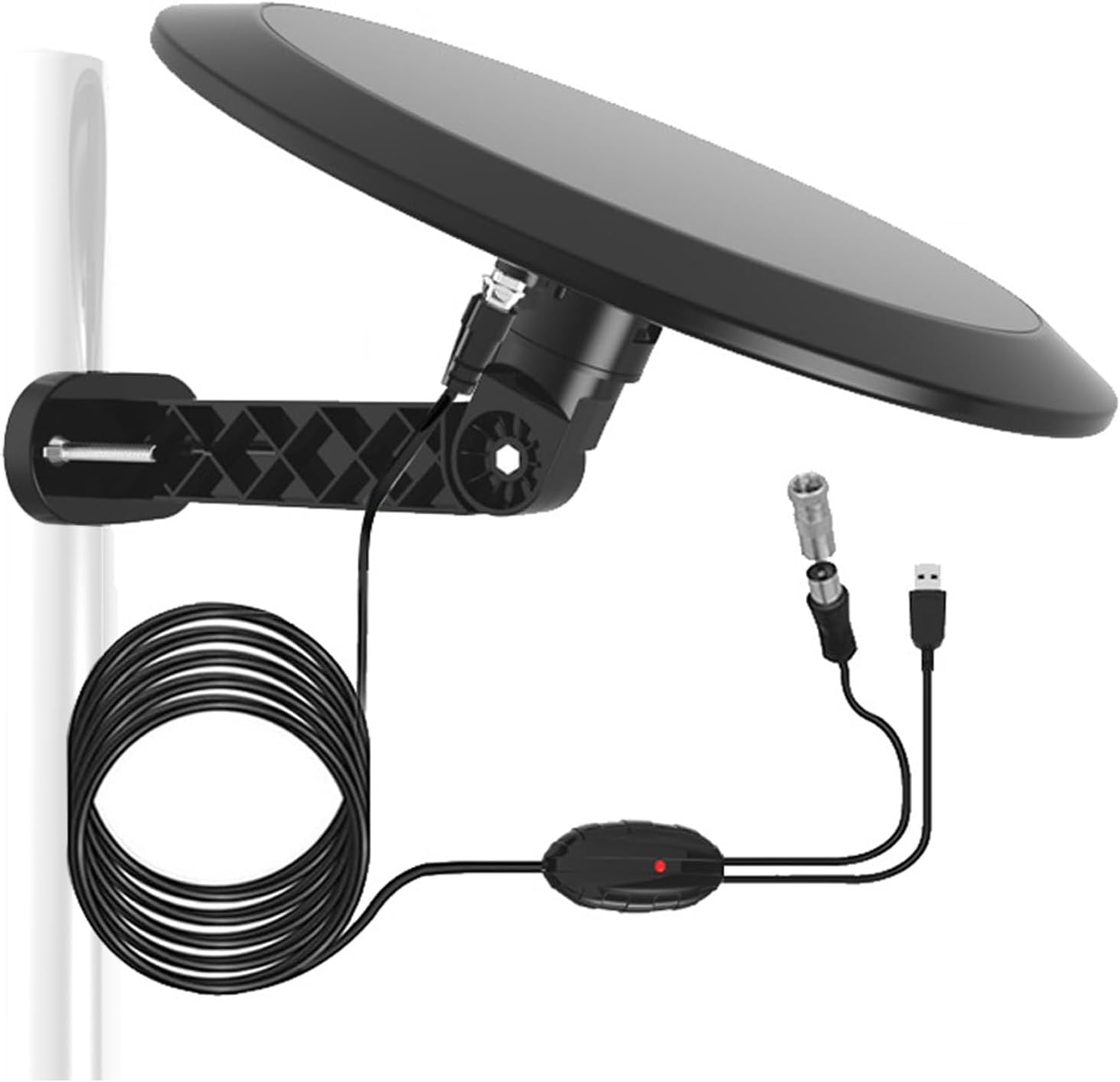 Outdoor TV Antenna for Smart TV, Digital HD TV Antenna Long Range Support 4K 1080P, Amplifier Signal Booster, 32ft Coaxial Cable