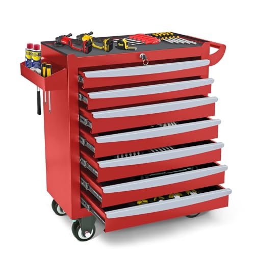 Rolling Tool Chest, Metal Tool Box with 5 Drawers, Lockable Garage Storage Cabinet Q978