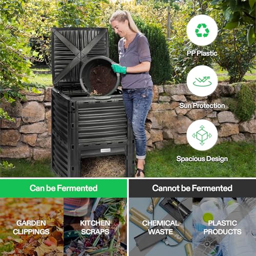 VIVOSUN Tumbling Composter 18.5 Gallon Outdoor Compost Bin S300