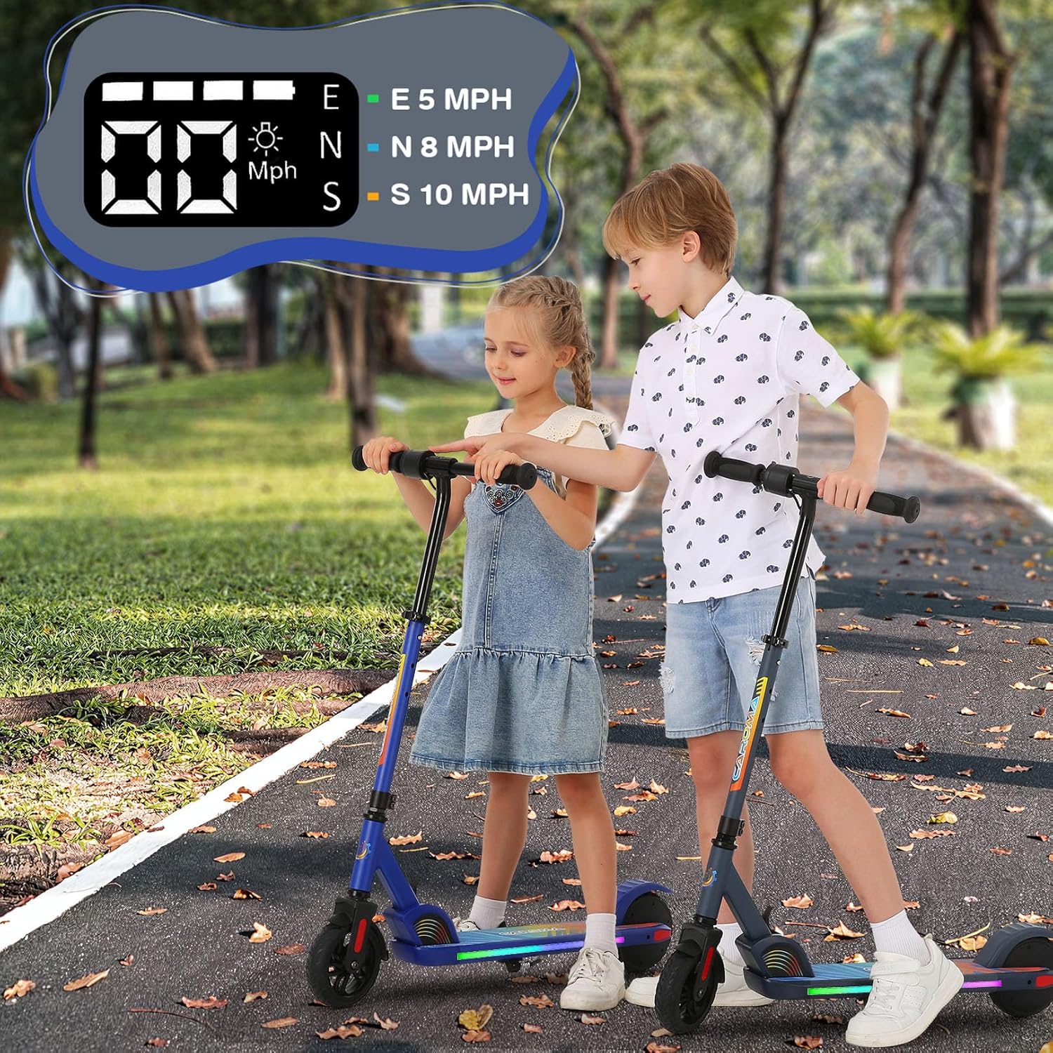 Foldable Electric Scooter for Kids 6-15 with LED Display W437