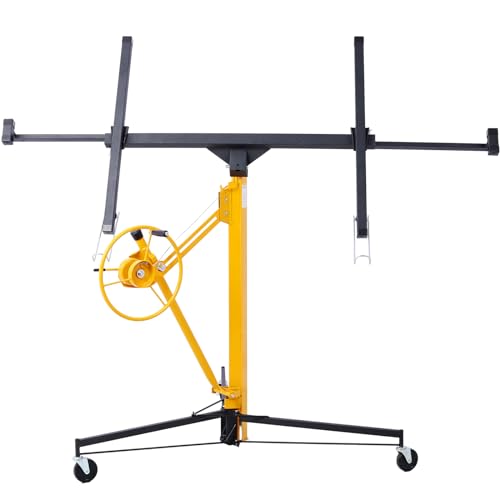 Model 2024 Drywall Lift Panel Hoist, Drywall Jack Lift for Ceiling, 360° Adjustable Drywall Panel Hoist, 150LBS Heavy Duty Drywall Lifter, Drywall Lift for Home Improvement (Black+Yellow)