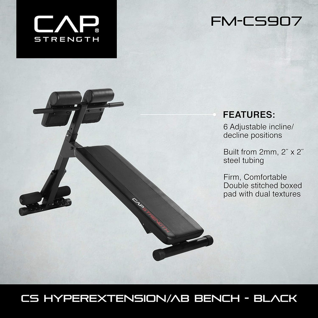 CAP Barbell Hyperextension Ab Bench, Black M23113