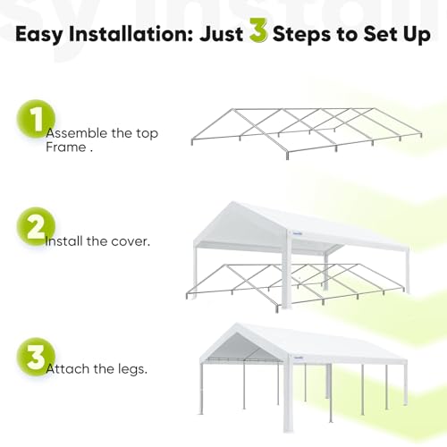 Quictent 20x20 Party Tent Heavy Duty Outdoor Canopy with Storage Bags M75972
