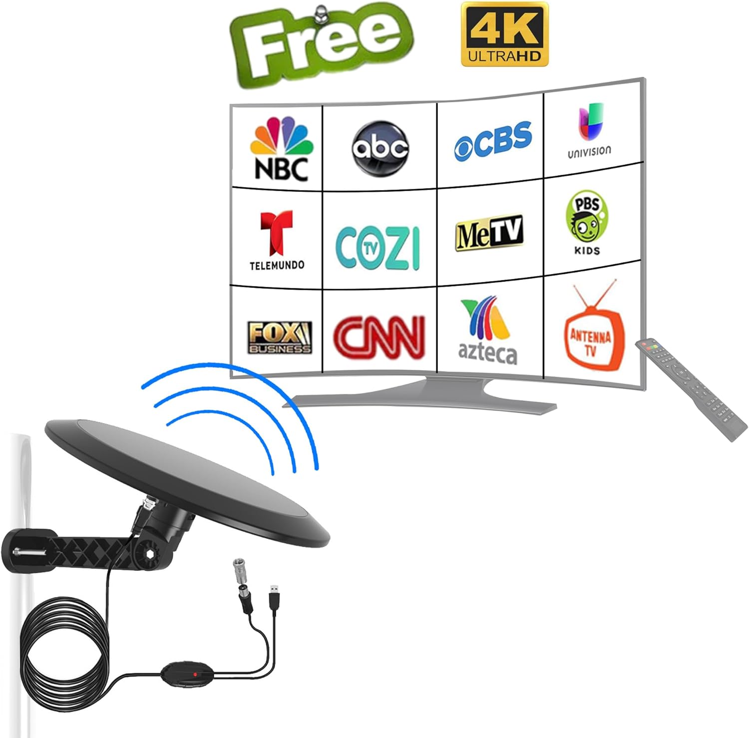 Outdoor TV Antenna for Smart TV, 4K HD, Long Range with Amplifier H239