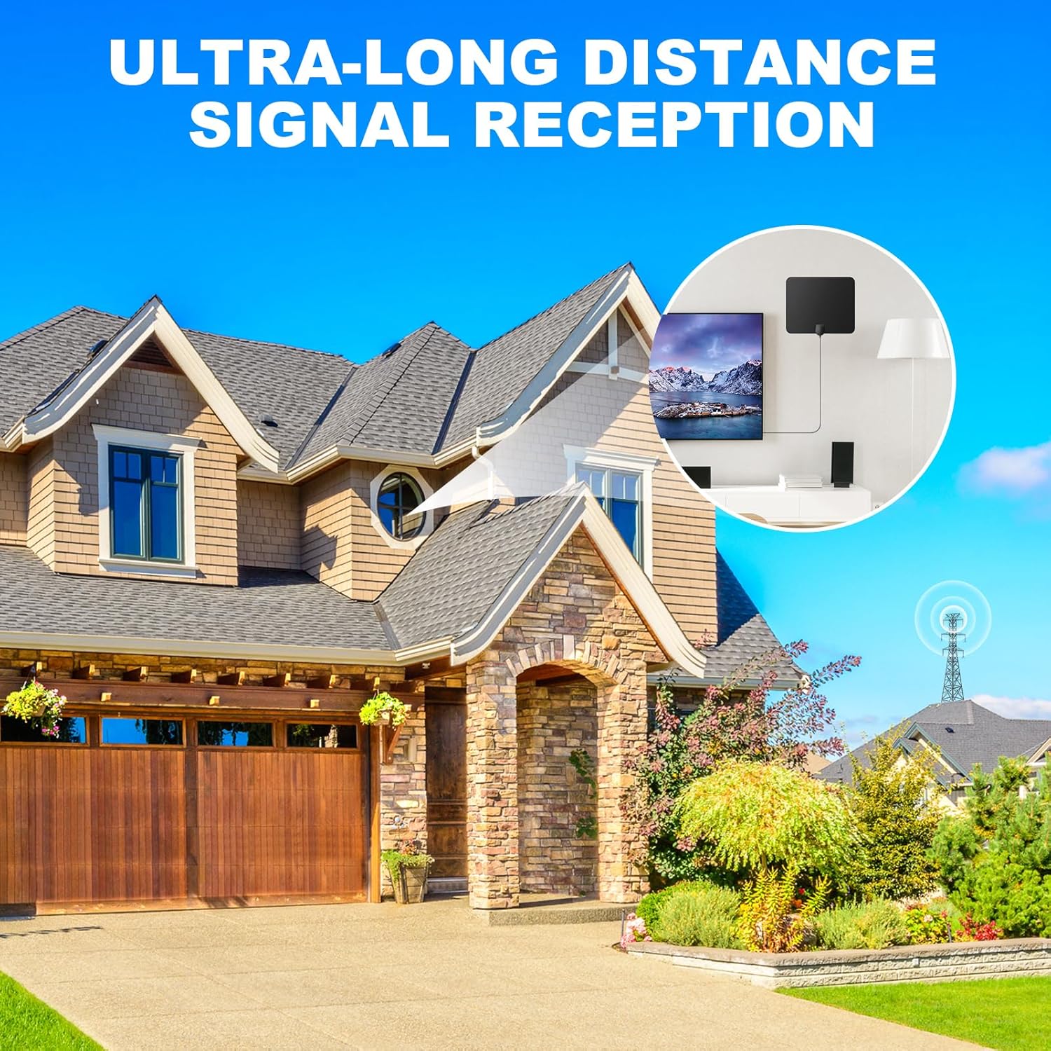 DAANT TV Antenna Indoor Long Range 4K 1080p with Signal Booster F7888