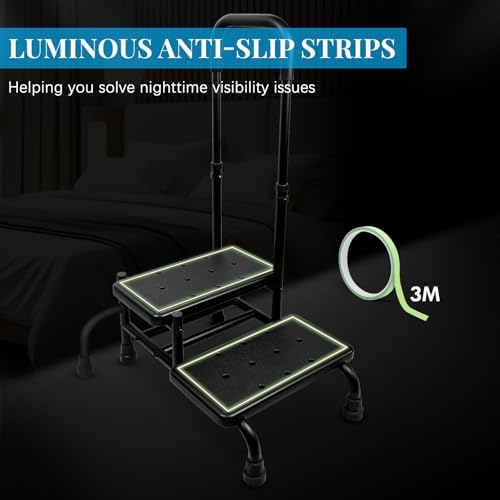 2 Step Stool with Handle for Elderly, Heavy Duty Medical Step Stool with 5 Legs K9980