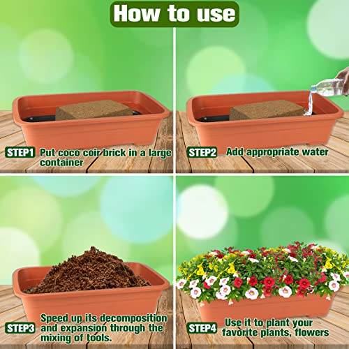 ZeeDix Coco Coir Brick 10 Pack, 24 Gallons Potting Soil for Plants N850540