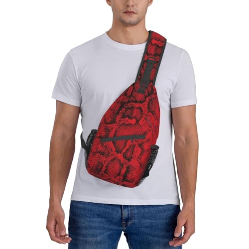 Snakeskin Crossbody Bag Shoulder Backpack Sling Chest Daypack C2256