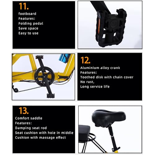 Adult Electric Tricycle Foldable 14 Inch with Detachable Battery and Baskets I325
