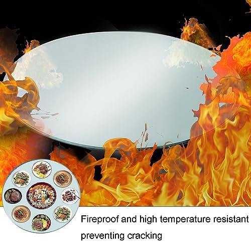 SAGIDAR Round Tempered Glass Table Top for Dining, Clear, 15-40IN H315916
