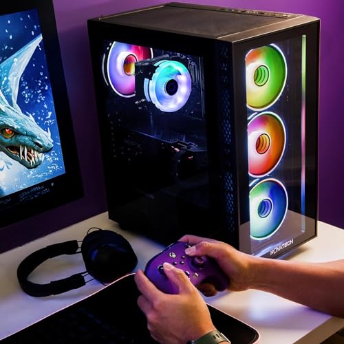 NOVATECH Phantom Prebuilt Gaming PC Desktop, RX580 8GB, i7 Xeon, 16GB RAM, 512GB SSD B581