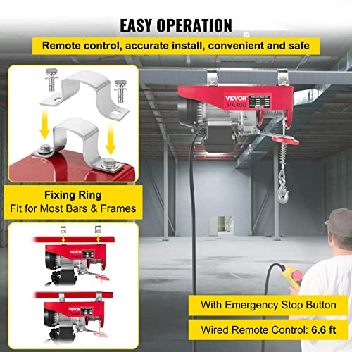 VEVOR 880LBS Electric Winch 110V with Wireless Remote Control A18997