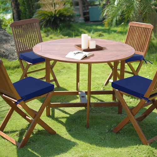 Outdoor Chair Cushions Set of 4, Waterproof Patio Seat Cushions with Ties, Black A5741