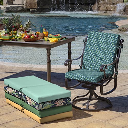 ARDEN Outdoor Dining Chair Cushion 20 x 20 in Weather-Proof Fade Resistant Sapphire Blue J523