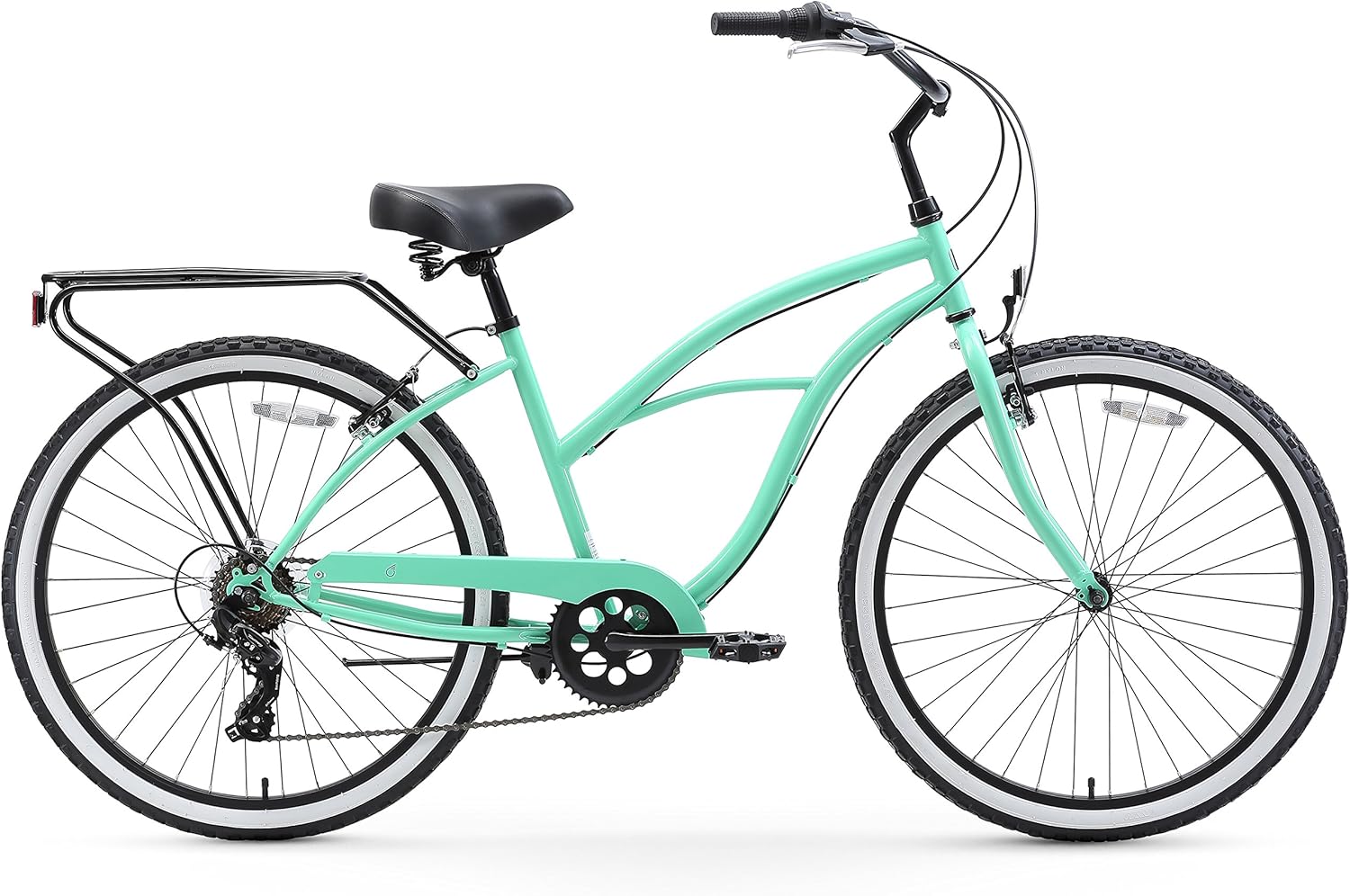 sixthreezero Around The Block 26" 7-Speed Beach Cruiser Bike with Rear Rack O874