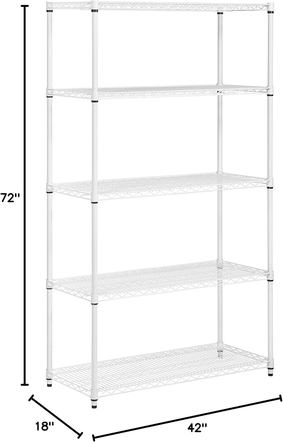 Honey-Can-Do 5-Tier Heavy-Duty Adjustable Shelving Unit, White L7400