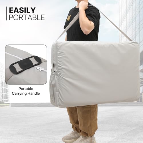 MoNiBloom Portable Massage Table 2 Fold 82" Height Adjustable SPA Bed with Carry Case, Black S8791