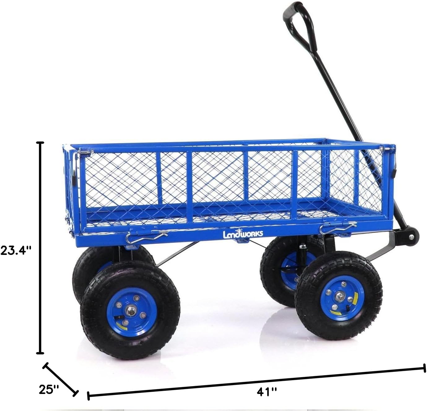 Landworks Lawn & Garden Utility Cart Beach Wagon, All Terrain, 400 lbs, Blue L983