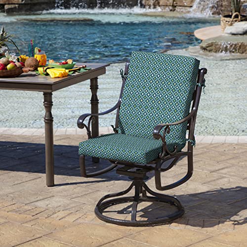 ARDEN Outdoor Dining Chair Cushion 20 x 20 in Weather-Proof Fade Resistant Sapphire Blue J523