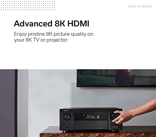 Denon AVR-X4800H 9.4 Channel 8K Home Theater Receiver (Renewed) F754