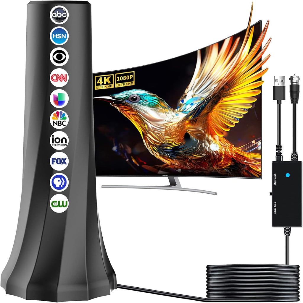 2024 Digital TV Antenna for Smart TV,TV Antenna Indoor Outdoor Up to 980+ Miles Range,Digital Antenna for 4K 1080P TV,Portable HD Antenna with 360° Reception-Smart TV Antennas with 25ft Coaxial Cable