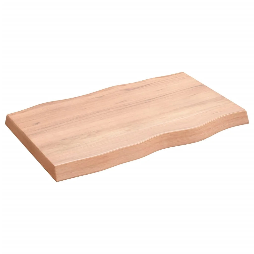 Table Top Light Brown 31.5"x19.7"x(0.8"-2.4") Treated Solid Wood Live Edge