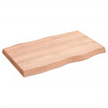 Table Top Light Brown 31.5"x19.7"x(0.8"-2.4") Treated Solid Wood Live Edge