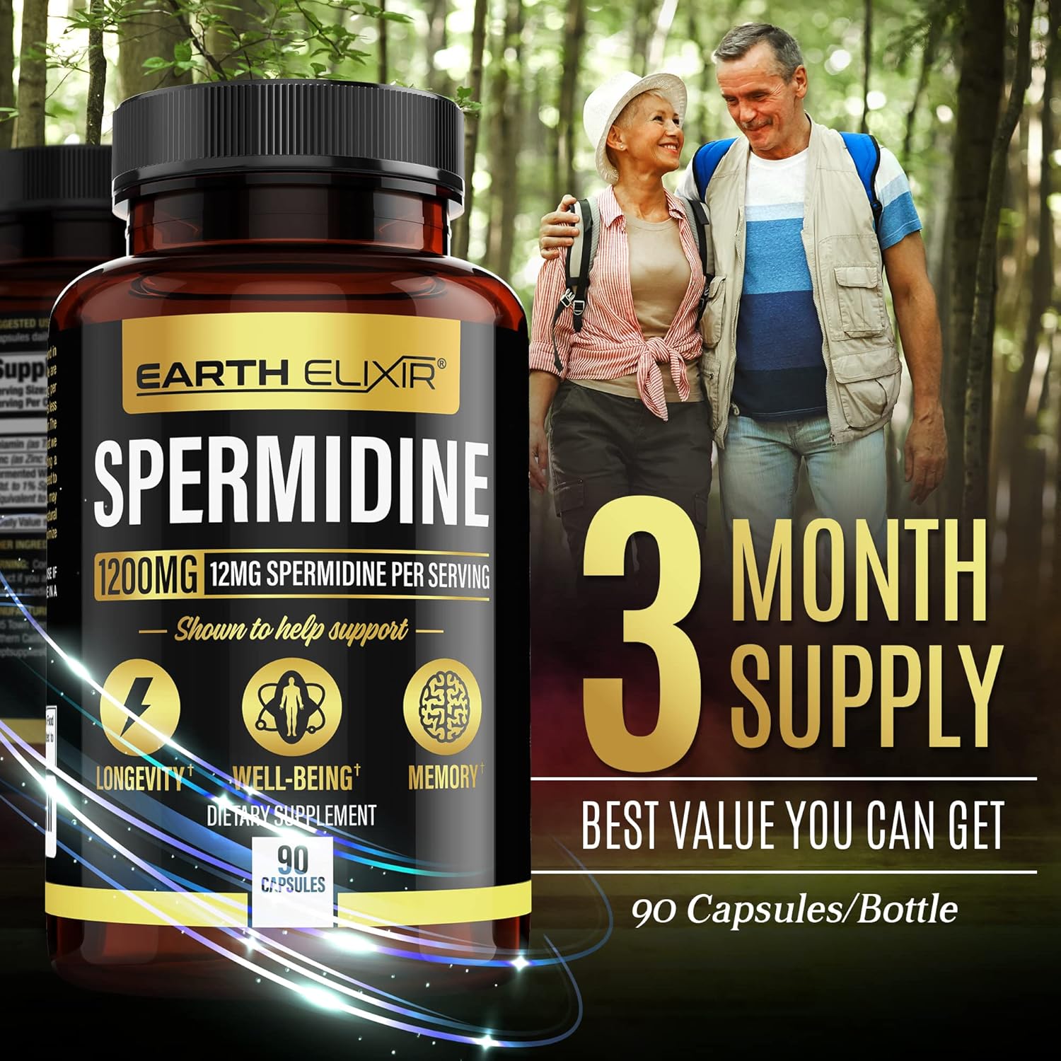 Spermidine Supplements 1200mg 90 Capsules – Fermented Wheat Germ Extract V157