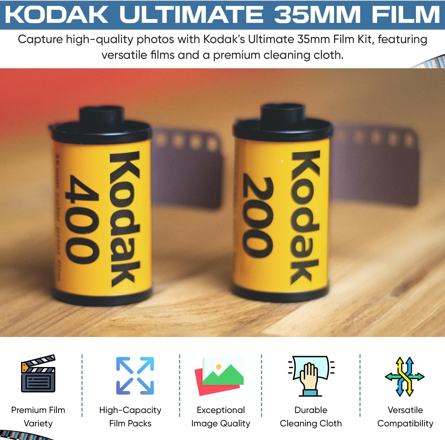 Kodak Ultramax 400 & Gold 200 35mm Film 3 Pack Bundle, 36exp M628