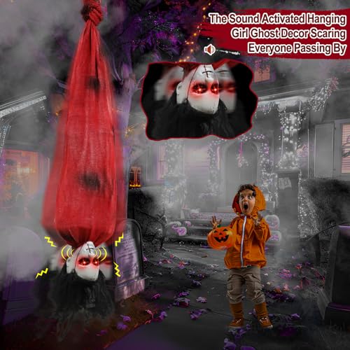 Halloween Animatronics Zombie Groundbreaker with Sound Activated & Glowing Eye, 2.6 Ft Outdoor Decor K4206