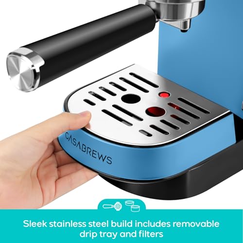 CASABREWS CM5418 Espresso Machine 20 Bar, Compact Espresso Maker with Milk Frother, Stainless Steel, Silver K680