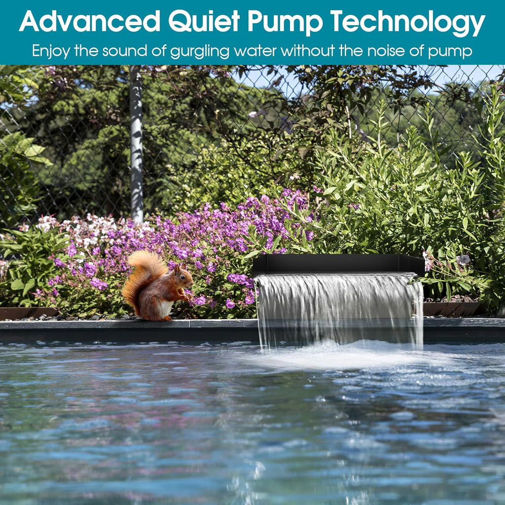 POPOSOAP Pond Waterfall Box and Pond Filter Box with Pump Kit, 9.8FT Tubing Q21091